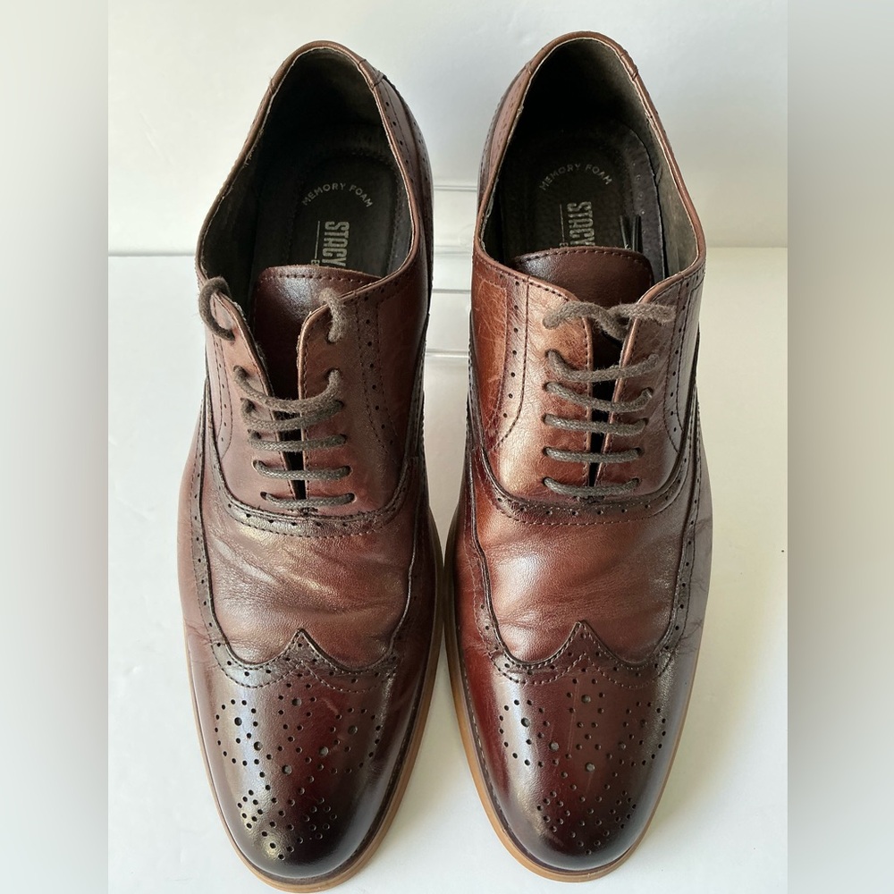 Stacy Adams Men's Size:8 Dark Brown Wingtip Oxfords Dress Shoes- Classic Lace-up